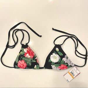 Vince Camuto Floral Tie Bikini Top NWT